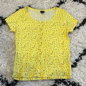 Yellow shirt with flowers
